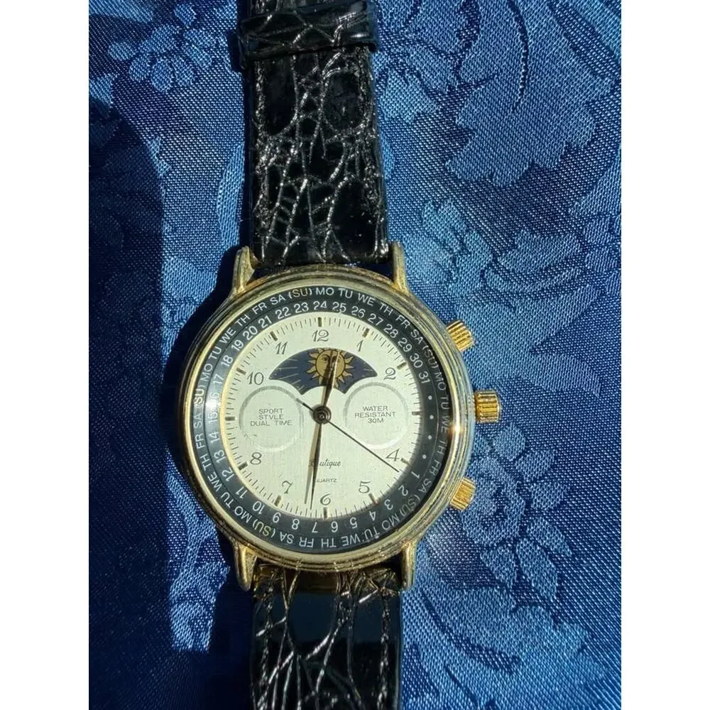 Vintage Boutique Sun & Moon Dual Time Watch - CCC65